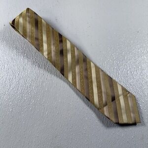 Berlioni Italy Mens Tie & Pocket Square Striped Orange 60" Gold Business Formal